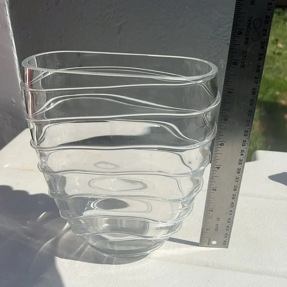SELEZIONE IVV Crystal Swirl Oval Vase | Modern Design | Made in Italy 🌸